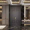 Luxury Cloakroom Interior Design With Marble And Cabinets