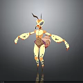 Anthropomorphic Insect Character Design With Antennae Spotted Body And Pink Wings