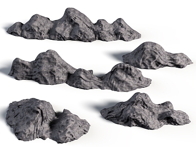 rockery stone landscape stone volcanic stone 3d model