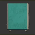 Modern Teal And Beige Computer Speaker With Dual Speakers And Stand Design
