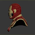 Iron Man Helmet And Chest Plate With Red Gold Color And Glowing Eyes Design