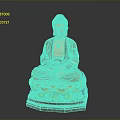 Exquisite Hand Carved Buddha Sculpture With Colorful Lotus Base And Sitting Posture
