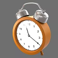 Vintage Orange Alarm Clock With Silver Bells White Dial Black Numbers And Hands