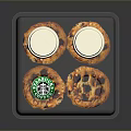 Starbucks Coffee Cup Holder Tray With Two Disposable Cups And Coasters 3d model