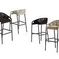 Stylish Modern Bar Stools With Wicker Design And Various High Legged Styles 3d model