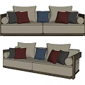 New Chinese-style double sofa 3d model