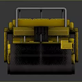 Yellow Road Roller Construction Machinery With Black Drum And Seating 3d model