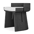 Modern Leisure Chair With Dark Wooden Frame Light Padded Seat And Wood Grain Details