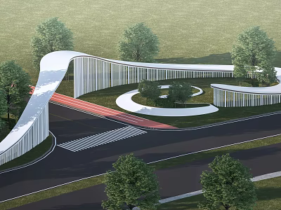 Modern Gate Landscape Gate Park Gate Alien Gate Entrance Gate 3d model