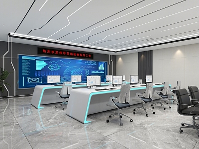 Command Control Room of Modern Monitoring Room model