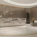 Modern Reception Desk With Marble Surface Black Sculpture Sofa Coffee Table And Decorative Plant