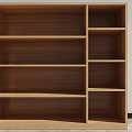 Open Shelf Wooden Cabinet With Multiple Compartments Light Wood Finish White Wall Gray Floor Interior