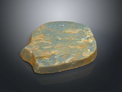 Natural Stone And Wood Decorative Piece With Rustic Texture And Earthy Tones 3d model