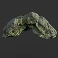 Natural Wooden Stone Decorative Piece With Mossy Surface And Rough Texture