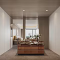 Modern Walk In Closet Interior With Storage Cabinets And Display Area
