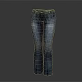 Classic Blue Flared Denim Jeans With Pockets And Slim Fit Design