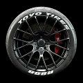 TOYO Tires High Performance Sport Wheels With Black Rims And Red Brake Calipers