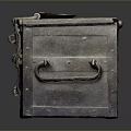 Carved Vintage Metal Chest With Decorative Latches And Ornate Handles