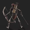 Skeleton Archer Game And Movie Character With Tattered Clothing Bow And Arrows