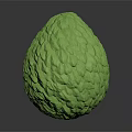 Green Textured Biological Fruit With Detailed Surface Structure And Organic Shape
