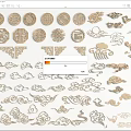 Chinese-style Carved Carved Pattern Totem Window Carved Pane 3d model