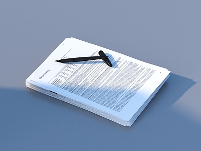 Pen Document Manuscript Paper Plan 3d model