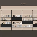 Bookshelf Storage Rack Bookcase Books Ornaments 3d model