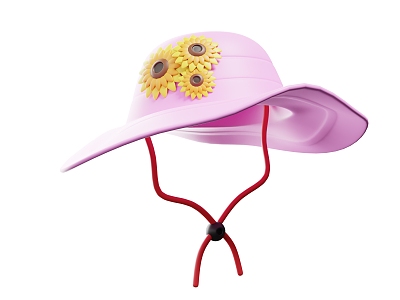 hat sun hat lady hat cartoon hat cartoon hat 3d model