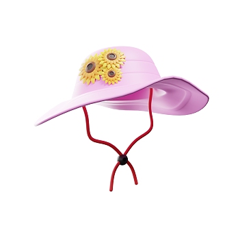 hat sun hat lady hat cartoon hat cartoon hat 3d model