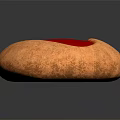 Delicious Round Cookie with Red Filling Center and Golden Crust