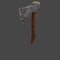 Game Movie Character Holding Axe With Metal Head And Wooden Handle