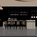 Modern Warm Toned Beauty Hair Salon Interior With Comfortable Bar Seats And Exquisite Display Shelves