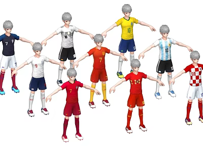 Q version of the football players players players 2014189677 3d model