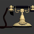 Vintage Electronic Telephone With Gold Accents Rotary Dial And Classic Design