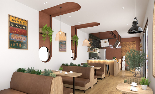 Modern Milk Tea Shop 3d model