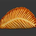 Delicious Fan Shaped Baked Pastry With Red And Yellow Striped Design