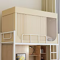 Beige Bed Canopy For Bunk Bed With White Frame And Curtain In Bedroom