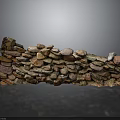 Natural Stone Wall Construction With Mixed Size Multicolored Rocks And Textured Surface 3d model