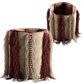 Colorful Fabric Storage Baskets With Fringe Trim And Various Geometric Patterns