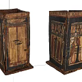 Ancient Egyptian Painted Boxes with Hieroglyphic Decorations and Historical Design 3d model