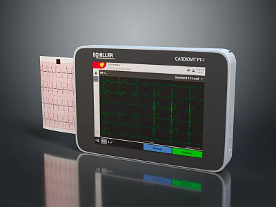 Schiller Cardiovit FT1 ECG Monitoring Device with Touchscreen Display and Printout Function 3d model