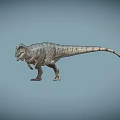 Realistic 3D Tyrannosaurus Rex Model Standing On Gray Background With Texture