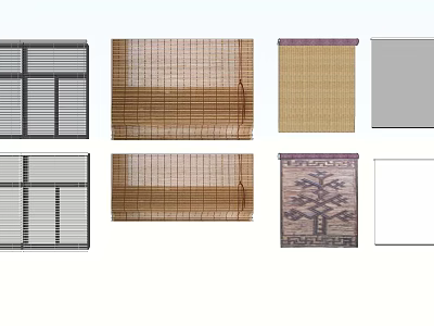 Various Window Blinds Styles With Different Materials And Designs For Home Decor 3d model