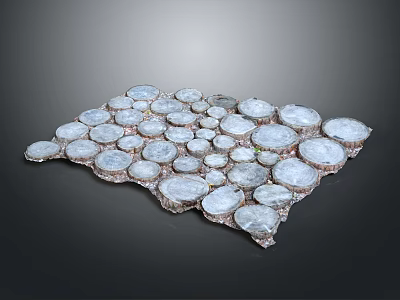 Shiny Decorative Ornament With Irregular Round Clear Crystals On Metal Base And Dark Background 3d model