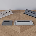 Modern White and Gray Switch Panels with Multiple Switches on Wooden Floor