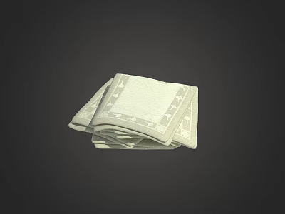 Patterned Towel Towel Bathroom Supplies Kitchen Supplies 3d model