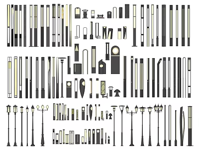 Various Styles of Outdoor Lights with Modern Designs for Garden and Patio Use 3d model