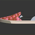 Vibrant Floral Pattern Canvas Slip On Shoes With Pink Red Flowers And White Sole