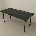Black Desk With Rectangular Top And Slim Legs In Light Colored Room