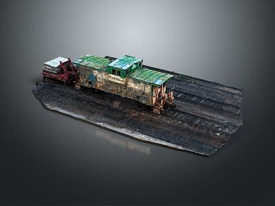 industrial LOFT train vintage train steam train carriage locomotive head 3d model